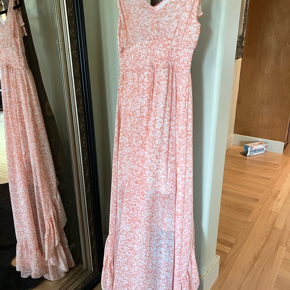 Guess Light Pink Patterned Maxi Dress